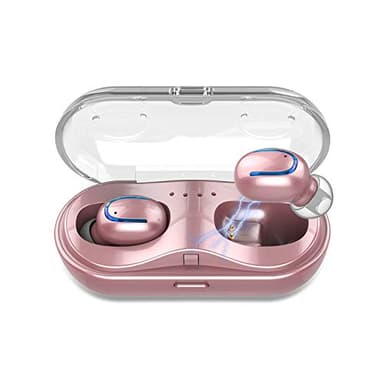 True Wireless Earbuds for Small Ears, Bluetooth Headphones 48h Playtime IPX7 Waterproof Sport Headphones in-Ear, with Mic Noise Cancelling for iPhone/Samsung/Galaxy for Men Women Rose Gold