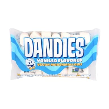 Dandies Vegan Marshmallows, No Artificial Flavorings, Food Dyes, Corn Syrup, or Gelatin, Perfect for Roasting, S’mores, or Snacking (10 oz)