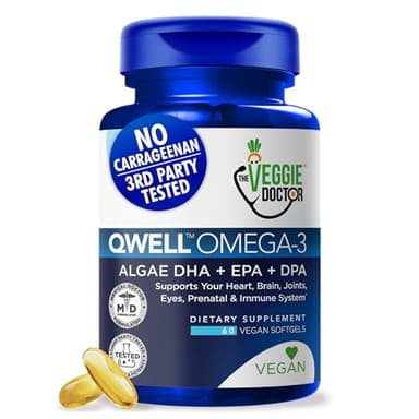 Vegan Omega 3 Supplement – Algae Omega 3 with DHA EPA DPA – Vegan Capsules from Algal – Fish Oil Alternative – Plant-Based Algae Oil Formula – Non-GMO, Carrageenan-Free, High Strength