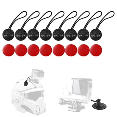 lasuroa 8pcs Action Camera Safety Tether with High-Bond Pads, Strong Adhesive Stickers Strap Cord Accessories Compatible with Insta360 x4 x3 DJI OSMO SJCAM AKASO Action Camera Helmet Mount