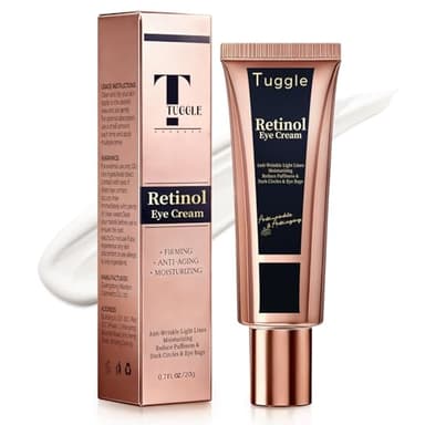 Retinol Under Eye Cream – Anti-Aging Cream for Dark Circles, Puffiness & Wrinkles with Caffeine & Peptide Firming & Hydrating Formula to Reduce Fine Lines 0.7 Fl.Oz