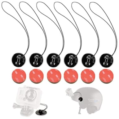 DEKEENSTAR Action Camera Safety Tether Strong Adhesive Stickers Strap Cord Compatible with GoPro Hero 13, 12, 11, Insta360 X5 X4, DJI OSMO Action 6/5 Pro/4, SJCAM,AKASO Action Camera Helmet Mounts