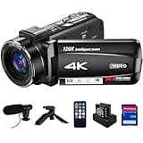 4K Video Camera Camcorder 10X Optical 120X Intelligent Zoom, 30MP Auto Focus Vlogging Camera 3.0" IPS Touch Screen Digital Camera with Microphone, Tripod, Remote Control, 32G SD Card, 2 Batteries