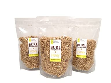 Burl Barley Granola, Honey Granola, 1 lb, Bulk 3 Pack, Rolled Barley Grain, Great Granola for Parfaits, Whole Grain, Clean Ingredients
