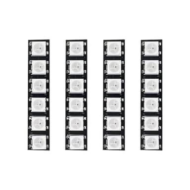 CROAIRFPV 4Pcs WS2812 RGB LED Light Strips for Drones - 6 LEDs/Strip True WS2812 Chip, Programmable FPV Quadcopter Arm Lights with Strobe & Daisy Chain, 5V DC