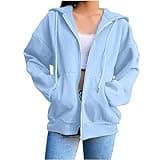 SMIDOW Cute Hoodies For Teen Girls Fashion Fall y2k Clothes 2023 Full Zip Up Hooded Sweatshirts With Pockets Casual Jacket