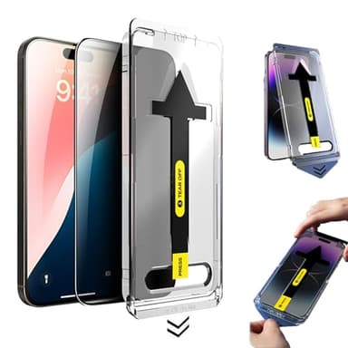 Waterfall Screen Protector,Tendency Screen Protector for iPhone,Silk Screen Dust-Free Room Tempered Film,Full Screen Privacy Screen Protector for iPhone 14/15/16 Pro Max (Anti-peep,15)