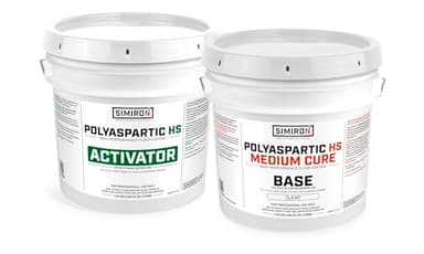 Simiron Polyaspartic High Solids Topcoat Coating System - 2 Gallon Kit - Clear Coating Gloss Finish - Easy-to-Use 1:1 Mix Ratio - Protection to Adhesion, UV, Abrasion, & Scratches (Medium Cure)