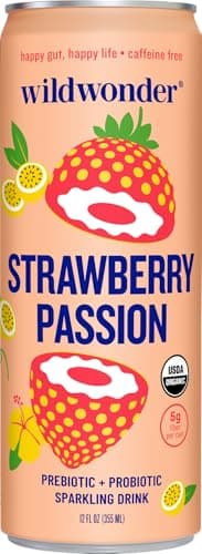 Wild Wonder Organic Strawberry Passion Probiotic Sparkling Drink, 12 FZ