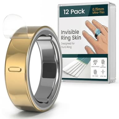 BandRain 12 Pack Ultra-Thin Clear Protector for Oura Ring Gen 4/4 Ceramic/Oura Ring Gen 3, Invisible Transparent Anti-Scratch Protective Film Smart Rings Skin Cover