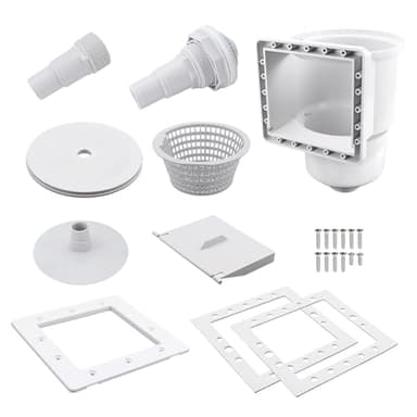 Kefly Above Ground Pools Skimmer with Accessories, Thru-Wall Skim Compatible with All Standard Pool Wall Cutouts