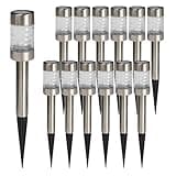 Dazzle Bright Solar Pathway Lights Outdoor, 12 Pack LED Solar Powered Waterproof Garden Lights, Landscape Lighting for Walkway Driveway Lawn Patio Yard Decoration, Warm White