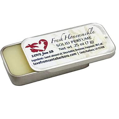 Love from Santa Barbara Compact Personal Fresh Honeysuckle Solid Perfume | Luxurious Artisan Spa Gift for Her | Convenient, fits in your purse or travel bag | Honeysuckle Perfume