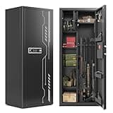 KAER 8-12 Gun Safe Multi-function Gun Safe, Gun Safe for Rifles and Pistols, Gun Cabinet, Large Gun Safe for Home Rifles and Shotguns, Electronic Gun Cabinet with Removable Shelf and Gun Rack (1450)