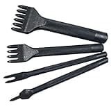 Citian Alloy Steel 4pcs 6mm 1/2/4/6 Prong Lacing Diamond Stitching Chisel Hole Punches Tool,Sharp Pricking Iron Leather Craft Tool Sets DIY Handwork
