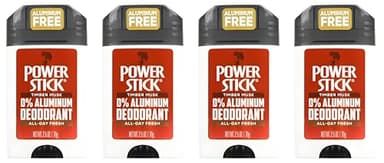Power Stick 0% Aluminum Timber Musk Deodorant for Men, 2.5 oz, Pack of 4 – Aluminum Free, Long-Lasting Freshness
