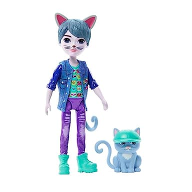 Enchantimals HNT59 Small Doll and Figurine Cole Gala Enchanted Cat (15 cm) and Friend Cat Claw, Collectable, Children's Toy, from 4 Years,