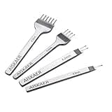 Aiskaer Leather Stitching Punch Set, Diamond Chisel Tools, 4mm White Steel 1/2/4/6 Prong for Leather Craft DIY
