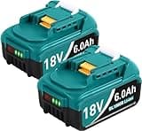 Twupixy 2Pack 18-Volt Replace for Makita 18V Battery BL1860B, Replacement Batteries Compatible with Makita BL1860 BL1820 1830B 1840B 1850B, Fit with Original Makita 18V Battery Chargers