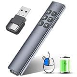 Presentation Clicker with Air Mouse - USB C Wireless Presenter Remote Clicker with Laser Pointer, RF 2.4GHz PowerPoint Clicker for Presentation, Computer Pointer Clicker Slide Advancer for Mac,Laptop