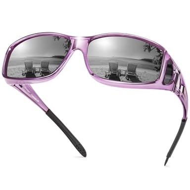 URUMQI Polarized Sunglasses Fit Over Glasses for Men Women, Wraparound Sunglasses UV400 Protection for Driving Fishing
