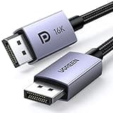 UGREEN DisplayPort Cable 2.1 DP2.0 40Gbps Support 16K@30Hz 8K@240Hz 4K@240Hz HDR, HDCP, DSC 1.2a, Braided Display Port Cable Cord Compatible FreeSync G-Sync Video Card Monitor, 10FT