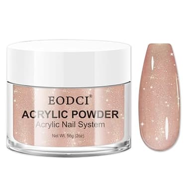 EODCI Glitter Cover Nude Acrylic Powder - 2oz/56g Acrylic Nail Cover Powder for Nail Extension, Professional Nail Design, Sculpting, and Nail Building - Salon-Quality Acrylic Nail Supplies