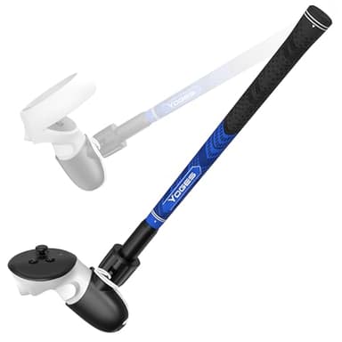 YOGES VR Golf Club Attachment Compatible with Meta Quest 3S/ Quest 3/ Oculus Quest 2 Controller, Non-Slip VR Golf Handle Grips 90 Degree Keep Tracking for Golf VR Games (ONLY for Right Controller)