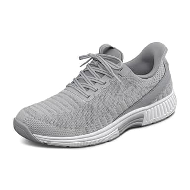Orthofeet Women's Orthopedic Kita Hands-Free Water-Repellent Slip-On Sneaker, Grey, Size 9 Wide