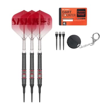 Target Darts Nathan Aspinall Soft Tip 95K Dart Set, 18G | 95% Tungsten Darts, K-Flex No.2 Flights & Shafts, Black Pixel Tips & Swiss Titanium Conversion Steel Points | Player Edition Professional Dart