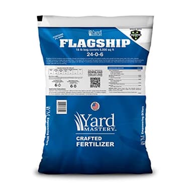 24-0-6 Flagship Granular Lawn Fertilizer with 3% Iron, Bio-Nite™ (18 lb Bag Covers 6,000 Square Feet) with 6% Potassium, Micronutrients and 24% Slow Release Nitrogen Fertilizer for Lawn Care