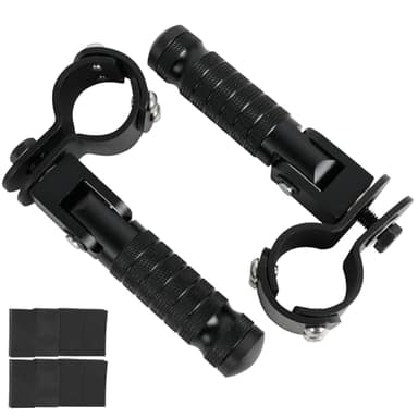 M8 Foot Pegs with Clamps CNC Universal Bike FootPeg Foldable 90 Degree Anti-Skid Fits for Super 73 Yamaha Honda Suzuki Aprilia Electric Car Motorbike Scooter Mini Bike Ebike Dirt Bike Go Kart Black