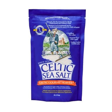 Celtic Sea Salt Kosher – Unrefined Sea Salt, Chef Trusted, Sustainably Harvested, GMP Certified – Cooking, Baking, Meat Seasoning, Pasta Water – 1 lb Resealable Bag