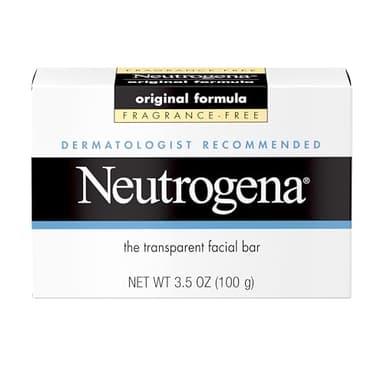 Neutrogena Original Transparent Facial Cleansing Bar, Fragrance-Free Glycerin Face Wash Bar Soap for Gentle Daily Cleansing, Hypoallergenic & Dye-Free Pure Facial Soap, 3.5 oz