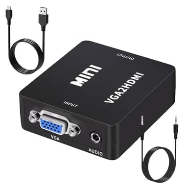 VGA to HDMI Adapter, 1080P Converter with Audio Cable from Computer/Laptop VGA Source to HDMI TV/Monitor Uni-Directional (vga to hdmi Converter)