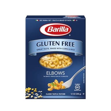 Barilla Gluten Free Elbows Pasta, 12 Ounce - Non-GMO Gluten Free Pasta Made with Blend of Corn & Rice - Vegan