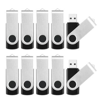 128MB Thumb Drives 10 Pack, Bulk USB 2.0 Flash Drive Jump Drives with Lanyards, Swivel Memory Stick Photo Memoirs Office Supplies Zip Drive Pendrive for Data Storage and Backup