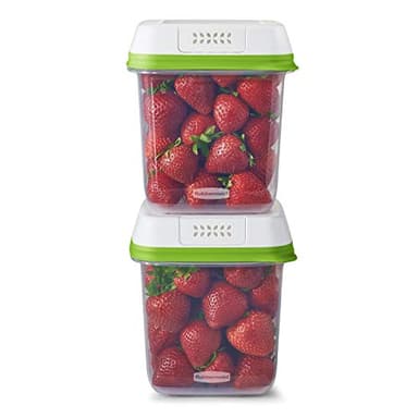 Rubbermaid FreshWorks Produce Saver, Medium Produce Storage Containers, 2 Pack