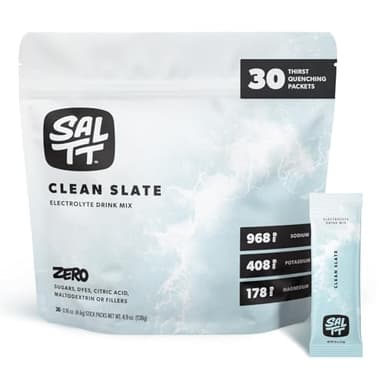 SALTT Electrolytes Powder Unflavored Drink Mix - Clean Slate - 30 Hydration Packets - Magnesium, Potassium, Sodium, Trace Minerals - Zero Sugar & Gluten Free - Travel Essentials