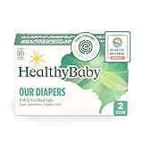 HealthyBaby Our Diapers | EWG Verified Safe & Plant-Based Diapers | Leak Protection | Soft Organic Cotton Shell | Chlorine-Free Diaper for Sensitive Skin | Size 2 (12-18 lbs) 66 Count
