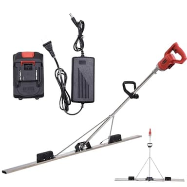 Power Concrete Screed Vibratory Kit Concrete Finishing Tool, Cordless Electric Screed Cement Finishing Vibrating Machin with 6ft Boards, Machine Head + Motor Concretes Surfaces Leveling Tamper Ruler