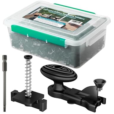 ZONEGRACE 1000 PCS Hidden Deck Fasteners for Composite Decking Board,Composite Deck Clips & Plastic Hidden Fastners with Stainless Steel Screws & Installation Tools,Universal Nylon Clips for Decking