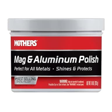 Mothers Mag & Aluminum Polish, 10 oz. – Brilliant Shine, Easy to Use, for All Uncoated & Unplated Metals Including Aluminum Wheels, Stainless Steel Trim and Exhaust Tips, Brass & More (05101)