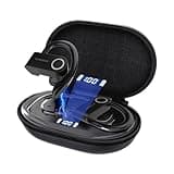 Wireless Earbuds with Earhooks, Bluetooth Earbuds Over Ear, 82H Long Battery Life,HiFi Stereo Running Headphones with Mic,PU Leather Charging Case,Waterproof Sport Ear Buds for Android Gym Working Out