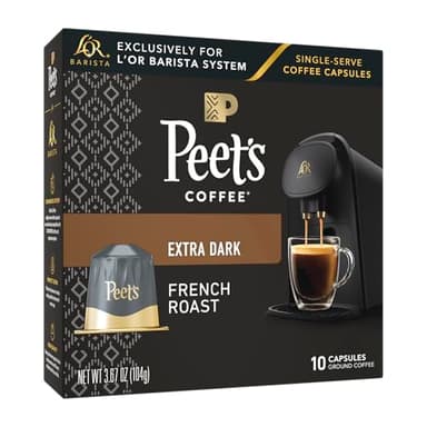 L'OR Barista Coffee Pods, 10 Count Peet's French Roast, Single-Serve Aluminum Capsules Compatible with the L'OR BARISTA System, 10 Count (Pack of 1)