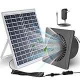 Solar Fan,25W Solar Panel+8" High Speed Solar Powered Fan with Bracket,Solar Fan for Chicken Coop with Power Adapter,Waterproof Solar Exhaust Fan,Solar Power Fan for Greenhouse,Shed(Grey)