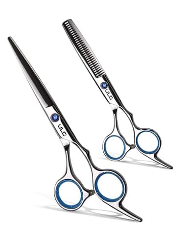 Hair Cutting Scissors Thinning Shears Kit ULG Professional Barber Hairdressing Texturizing Salon Razor Edge Scissor Japanese Stainless Steel 6.5 inch