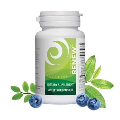 New Earth Renew - Support Cellular Health & Healthy Aging | Stem Cell Support Supplement with Antioxidants, Superfoods, & Vitamin D3-60 Capsules