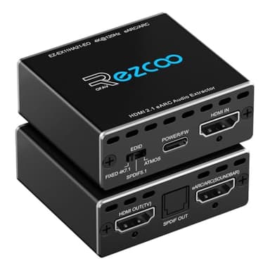 4K@120Hz HDMI 2.1 eARC Audio Extractor 1 in 1 Out Support VRR ALLM HDCP2.3 ARC eARC HDR CEC SPDlF Optical Audio Out Digital EDID for PS5 Xbox NVIDIA AMD