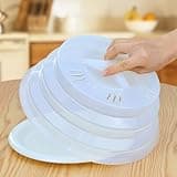 Microwave Splatter Cover for Food 11.8 inch,All Silicone Microwave Cover,Collapsible Microwave Food Cover BPA Free (white)